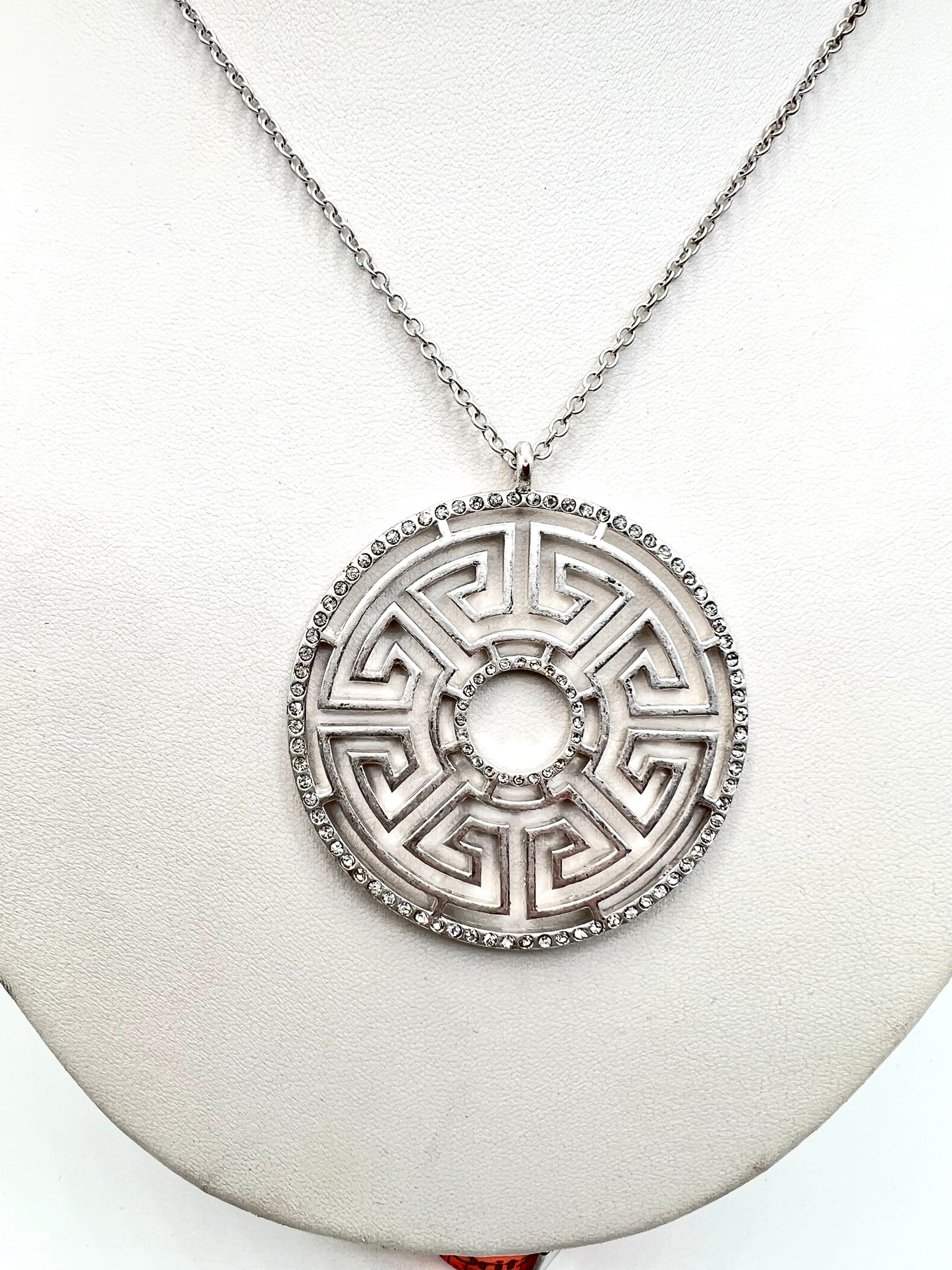 Rhinestone Medallion Tribal Necklace