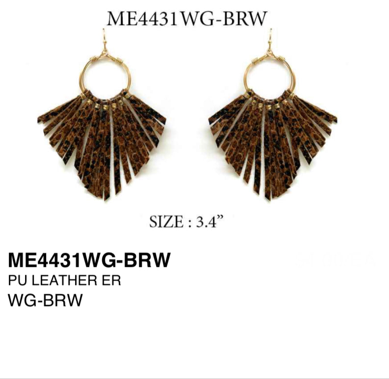 Animal Print Fringe Earring