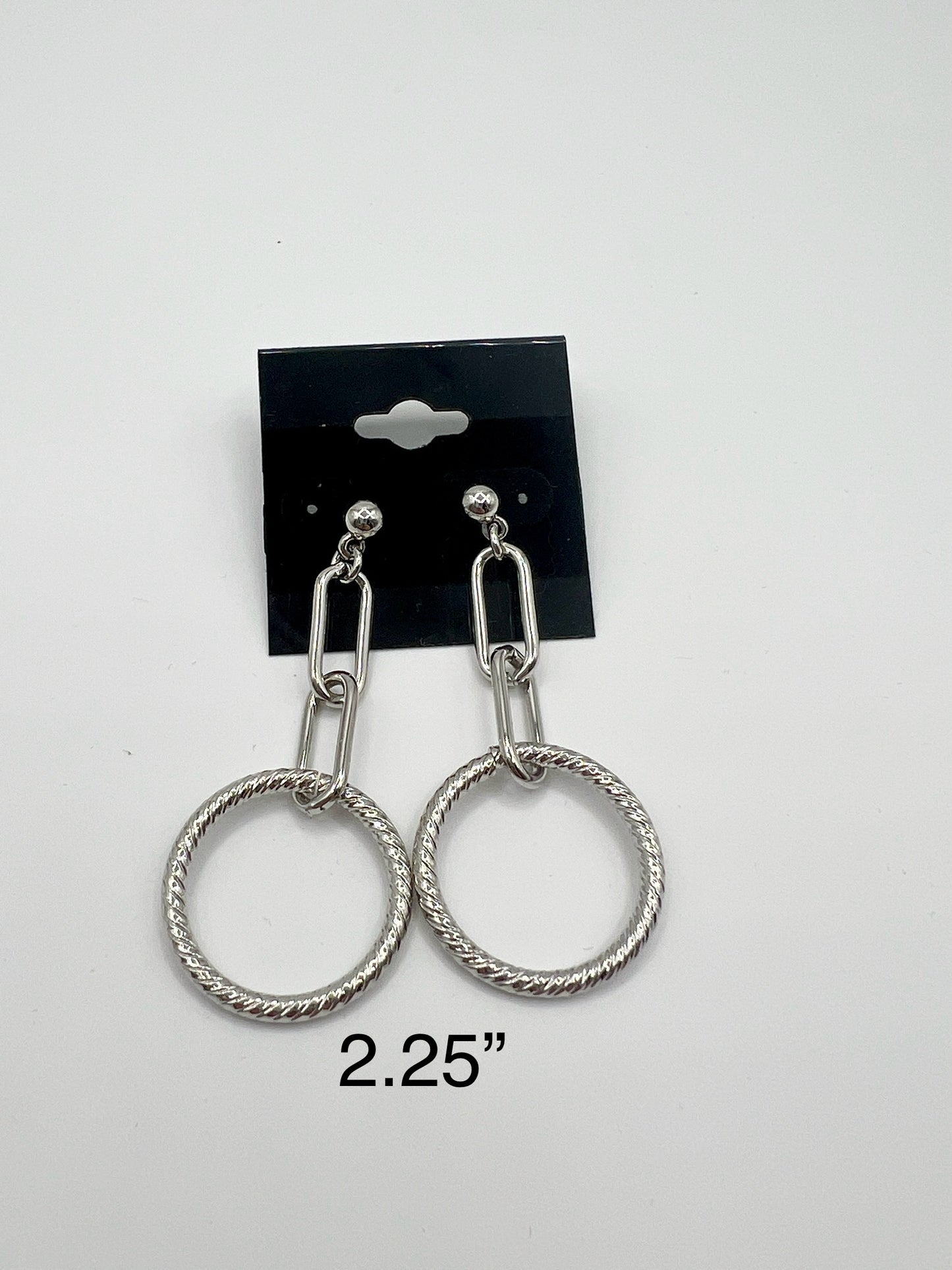 Shiny Silver Chain Dangle Earrings